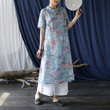 Grandeur A-Line Digital Print Cheongsam Dress