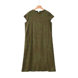 Daphne Linen Abstract Print Cheongsam Dress