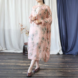 Petra Peach Cotton-Linen Cheongsam Dress