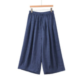 Xiomara Indigo Hemp Wide-Leg Cheongsam Pants