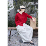 Esmeralda Linen Wide-Leg Cheongsam Pants