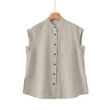Verse Linen Pure White Cheongsam Shirt