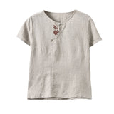 Lena Linen Embroidered Vintage Cheongsam Top