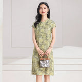 Crown Silk Cheongsam Dress
