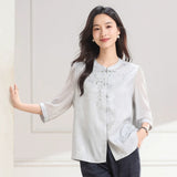 Aurelia Lace Mandarin Collar Cheongsam Top