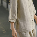 Naya Linen Double Dew Cheongsam Top