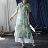 Grandeur A-Line Digital Print Cheongsam Dress