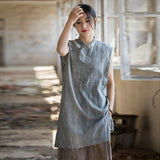 Zenaida Tie-Dye Ramie Cheongsam Top