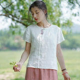 Lena Linen Embroidered Vintage Cheongsam Top