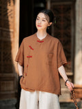 Arabella Linen Tencel Cheongsam Top