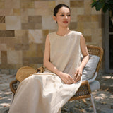 Thora Linen Cotton A-Line Cheongsam Dress