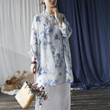 Ximena Ramie Print Cheongsam Dress