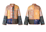 Yasmin Color-Block Polyester Short Cheongsam Coat