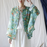 Sunrise Ramie Floral Cheongsam Top