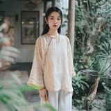 Theodora Ramie Tencel Vintage Cheongsam Top
