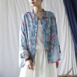 Sunrise Ramie Floral Cheongsam Top