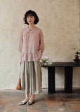 Magdalena Ramie Ruffled Hem Cheongsam Top