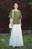 Nerissa Cotton-Ramie Tie-Dye Cheongsam Top