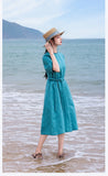 Crane Linen-Cotton Floral Cheongsam Dress