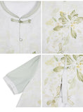 Kunzite Floral Print Polyester Cheongsam Top