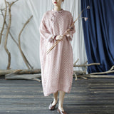 Tanzanite Ramie Digital Print Cheongsam Dress