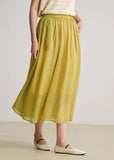 Lotus A-Line Ramie Cheongsam Skirt