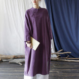 Elegance Cotton-Linen Vintage Cheongsam Dress
