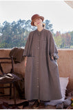 Daffodil Cloud Gray Cotton Cheongsam Dress