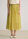 Lotus A-Line Ramie Cheongsam Skirt