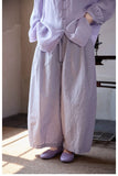 Spica Purple Jade Cotton Wide-Leg Cheongsam Pants
