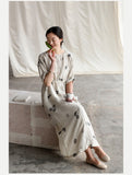 Delilah Floral Suede Cheongsam Dress