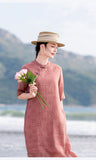 Josephina Crabapple Red Jacquard Cheongsam Dress