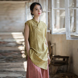 Zenaida Tie-Dye Ramie Cheongsam Top