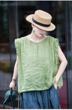 Isadora Light Lotus Green Ramie Cheongsam Top