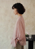 Magdalena Ramie Ruffled Hem Cheongsam Top