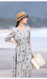 Altair Floral Embroidered Linen Cheongsam Dress
