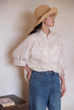 Sara Jacquard Cotton-Linen Cheongsam Top