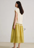 Lotus A-Line Ramie Cheongsam Skirt