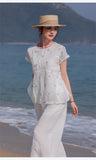Nova Lace Embroidered Ramie Cheongsam Shirt