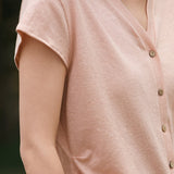 Kassandra Linen Blend Cardigan Cheongsam Top