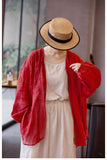 Cordelia Heroic Red Ramie Cheongsam Top