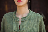Antique Green Cotton Cheongsam Coat