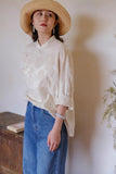 Sara Jacquard Cotton-Linen Cheongsam Top