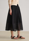 Lotus A-Line Ramie Cheongsam Skirt