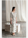 Delilah Floral Suede Cheongsam Dress