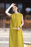 Clarice Linen A-Line Cheongsam Dress