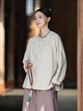Priscilla Linen Caramel Vintage Cheongsam Top