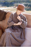 Daffodil Cloud Gray Cotton Cheongsam Dress