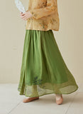 Marcella Hand-Painted Ramie Long Cheongsam Skirt