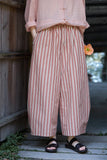 Ursula Tricolor Stripe Cotton Cheongsam Pants